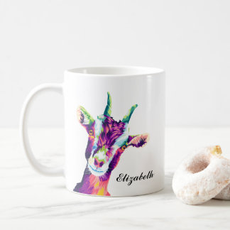 Colourful Goat Pop Art Personalized Coffee Mug