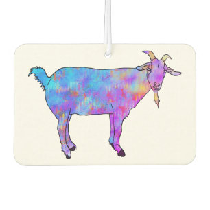 Colourful goat watercolor air freshener