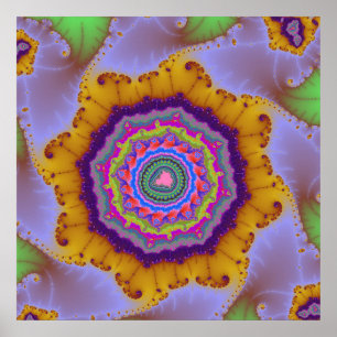 Colourful Gold and Purple Fractal Poster
