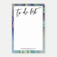 Colourful Gold Marbled Abstract Art To Do List
