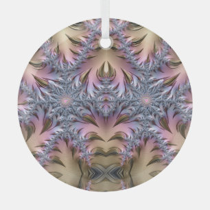 Colourful Golden Ice Sculpture Fractal Abstract Glass Ornament