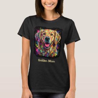 Colourful Golden Retriever Dog Golden Mom T-Shirt