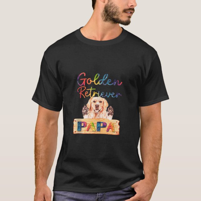 Colourful Golden Retriever Dog Papa Cute Puppy Fat T-Shirt (Front)