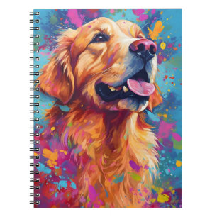 Colourful Golden Retriever Notebook