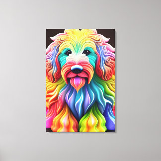 "Colourful Goldendoodle Abstract Vibrant Design Canvas Print