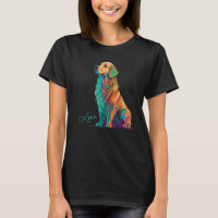 Colourful Goldenretrieverdog Artwork Goldenretriev