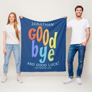 Colourful Goodbye and Good Luck Farewell Fleece Blanket