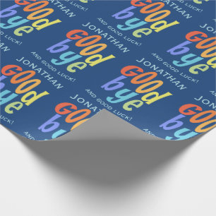 Colourful Goodbye and Good Luck Farewell Wrapping Paper