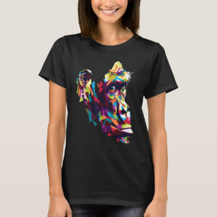 colourful gorilla Geometric head face for  Monkey T-Shirt