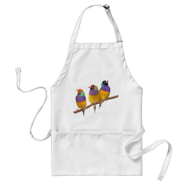 Colourful Gouldian Finches in Pastels Standard Apron (Front)