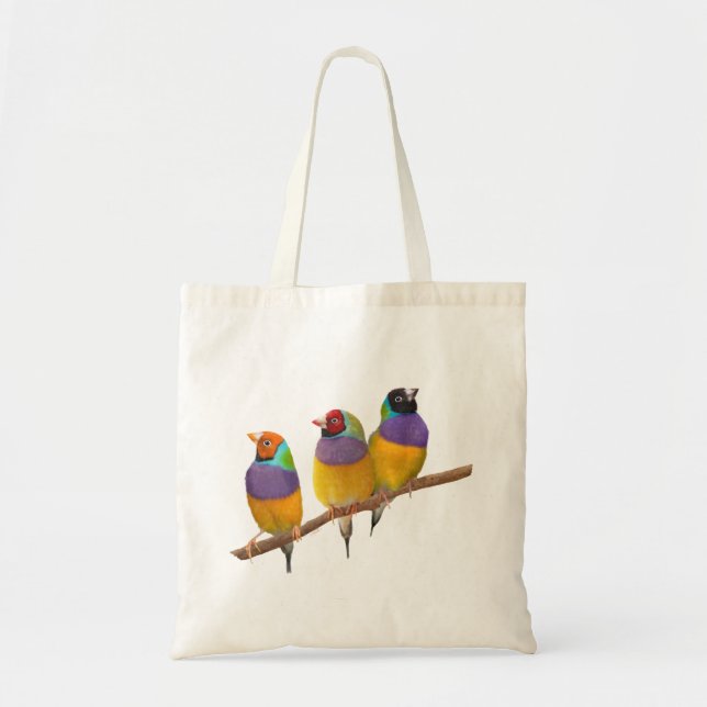 Colourful Gouldian Finches in Pastels Tote Bag (Front)