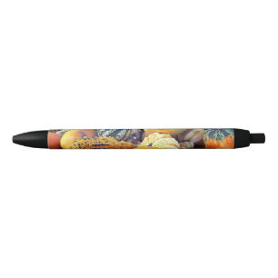 Colourful Gourds Close Up  Black Ink Pen