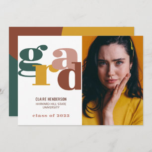 Colourful Grad Modern Retro Bold Graduation Announcement
