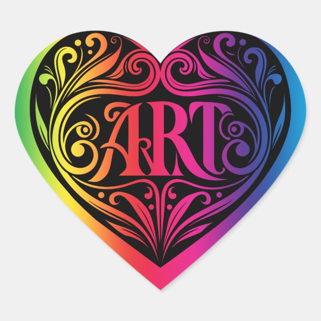 Colourful Gradient Artist Heart Art Sticker  (Front)