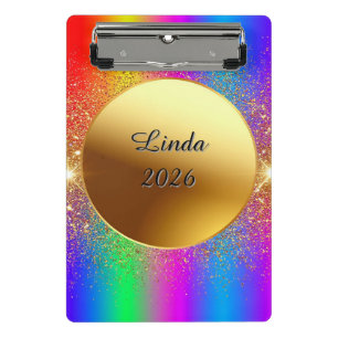 Colourful Gradient Background with Golden Circle Mini Clipboard