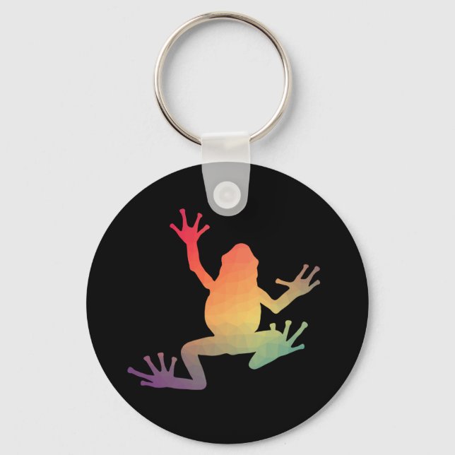 Colourful Gradient Frog Lover Gifts Keychain (Front)