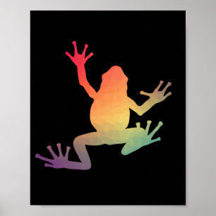 Colourful Gradient Frog Lover Gifts Poster