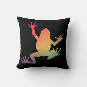 Colourful Gradient Frog Lover Gifts Throw Pillow