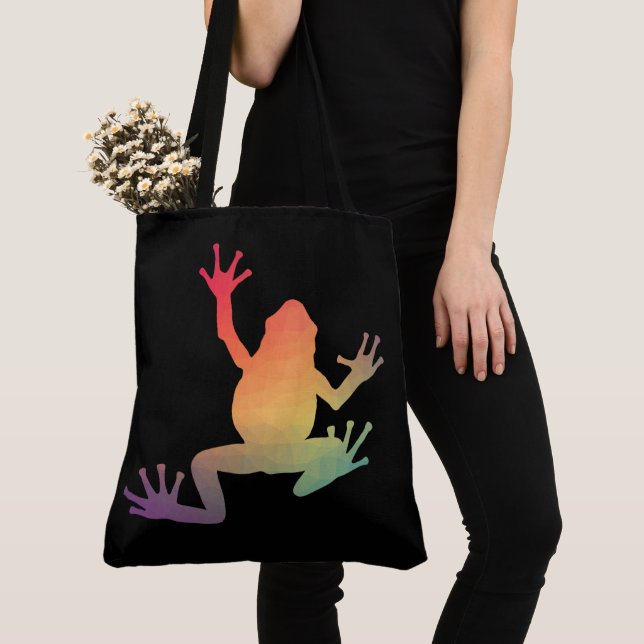 Colourful Gradient Frog Lover Gifts Tote Bag (Close Up)