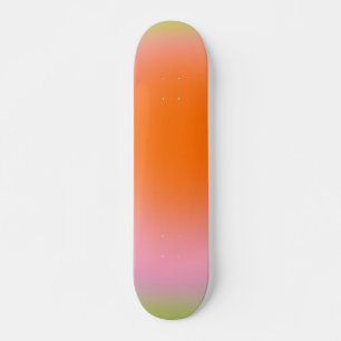 Colourful Gradient Lime Green Pink Orange Skateboard