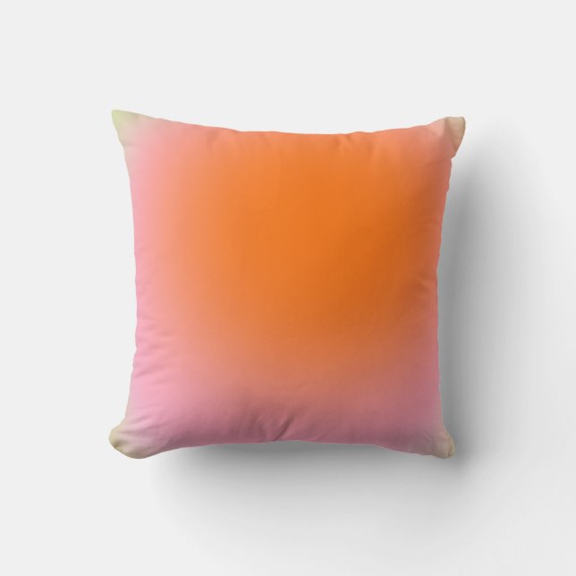 Colourful Gradient Lime Green Pink Orange Throw Pillow (Front)
