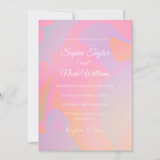 Colourful Gradient Liquid Swirl Aesthetic  Invitation (Front)