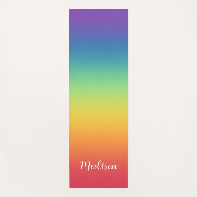 Colourful Gradient Rainbow  Yoga Mat (Front)