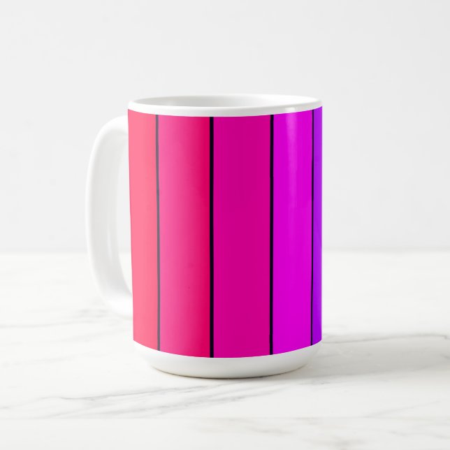 Colourful Gradient Stripes Coffee Mug (Front Left)