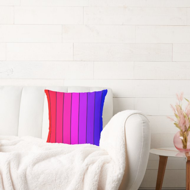 Colourful Gradient Stripes Throw Pillow (Couch)