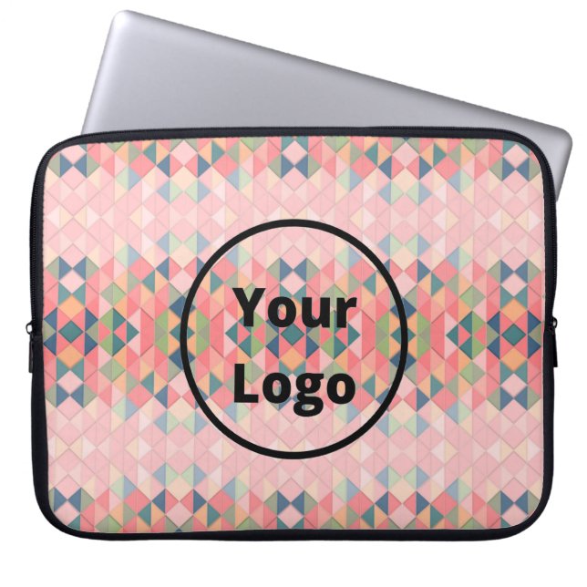 Colourful gradient trangles pattern laptop sleeve (Front)