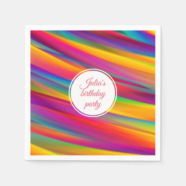 Colourful Gradients Abstract Art | Birthday Party Napkin (Front)