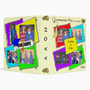 Colourful Graduation Memories Gold Tassel Binder