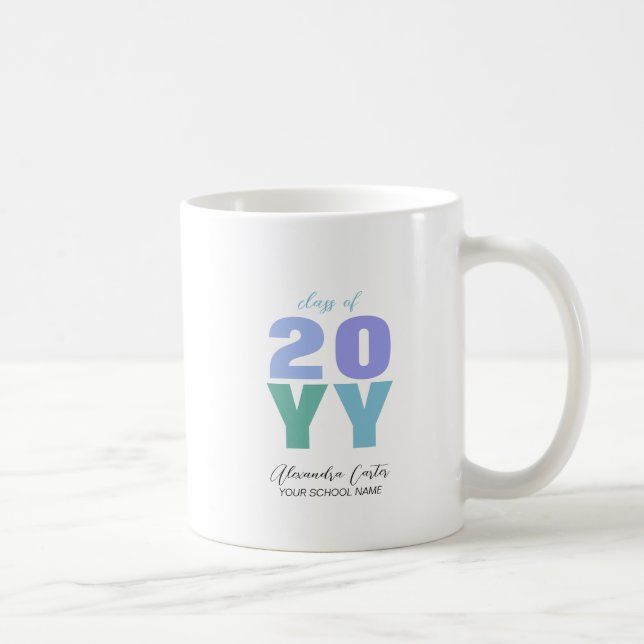 Colourful Graduation Year Personalized Name Gift Coffee Mug (Right)