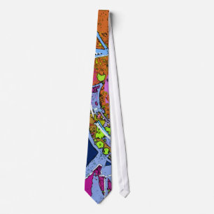 Colourful Graffiti Abstract Design Necktie