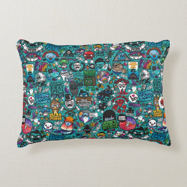 Colourful Graffiti Art, Accent Pillow (Front)