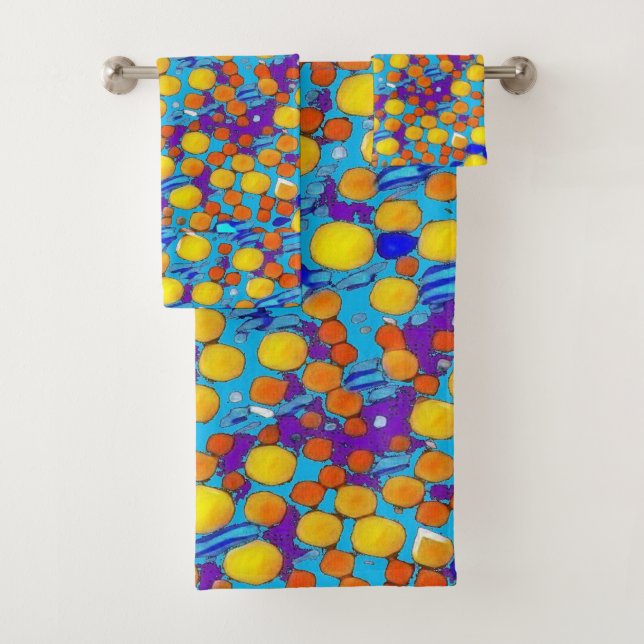 colourful graffiti art bath towel set (Insitu)