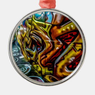 Colourful Graffiti Art Metal Ornament