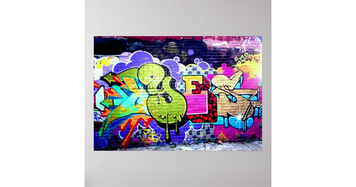 Colourful Graffiti Art Poster | Zazzle