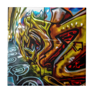 Colourful Graffiti Art Tile