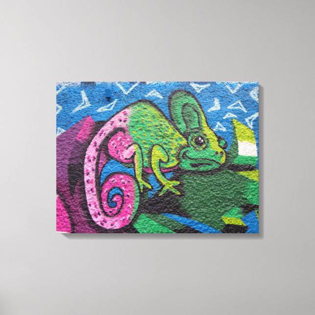 Colourful Graffiti Chameleon Canvas Print (Front)