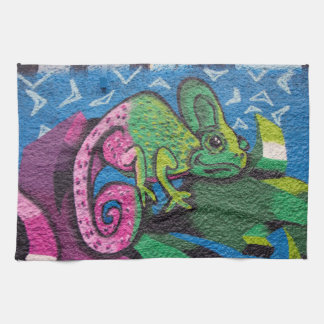 Colourful Graffiti Chameleon Kitchen Towel
