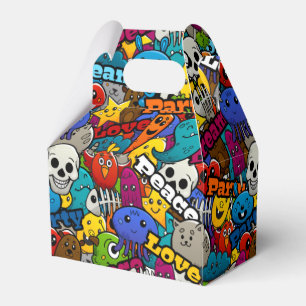 Colourful Graffiti Characters Pattern Favor Box