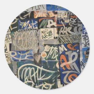 Colourful Graffiti Classic Round Sticker