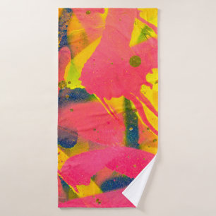 Colourful Graffiti. Closeup abstract street artart Bath Towel