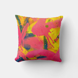 Colourful Graffiti. Closeup abstract street artart Throw Pillow