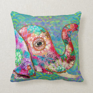 Colourful Graffiti Elephant Pillow, Elephant Gift Throw Pillow