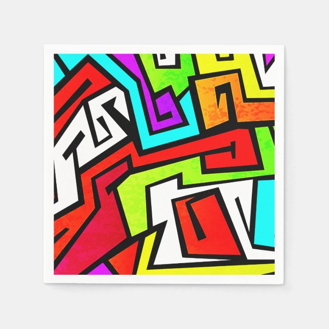 Colourful graffiti illustration napkin (Front)