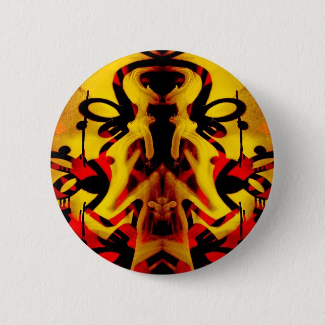 Colourful graffiti pattern 2 inch round button (Front)