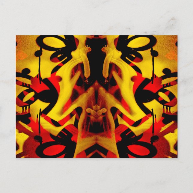 Colourful graffiti pattern postcard (Front)