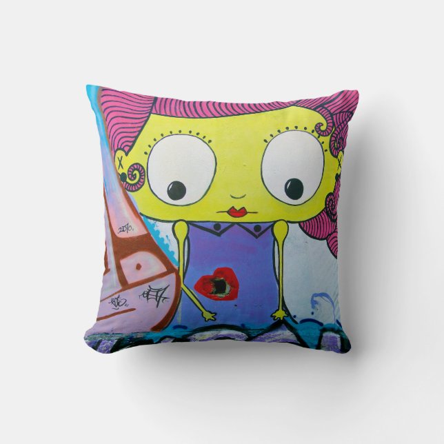 Colourful Graffiti Street Art Painting Throw Pillow (Front)
